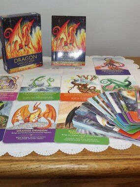 Dragon Oracle Cards Deck with Guidebook - Colorful Dragon Art